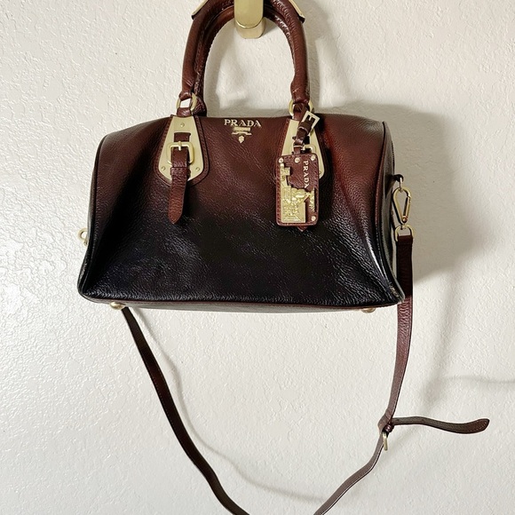 Authentic Prada Two-Tone Leather Satchel - Picture 5 of 9